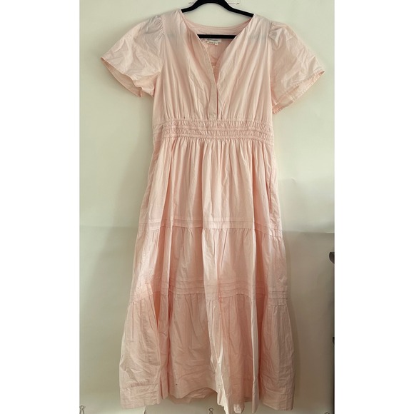 Anthropologie Dresses & Skirts - Anthropologie Peach Cotton Somerset Smocked Tiered Midi Dress XL New